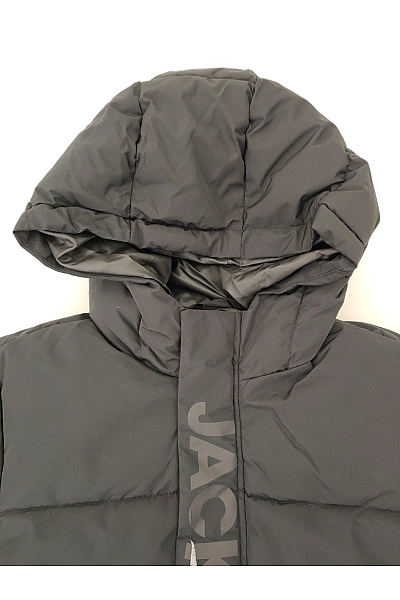 JACK & JONES Chlapecká černá prošívaná zimní bunda s kapucí Vel. EU 164 | JACK & JONES | obrázek 5