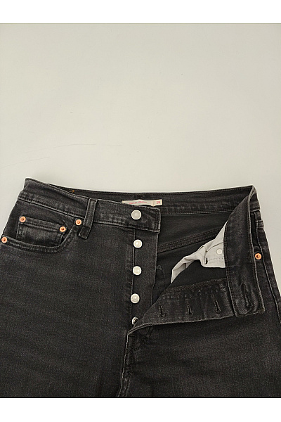 LEVIS Pánské černé bavlněné džíny rovné seprané klasické Vel. US W29 L30 | LEVIS | obrázek 5