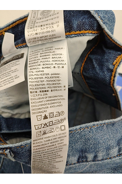 LEVIS Dámské modré bavlněné džíny s vysokým pasem a širokými nohavicemi Velikost 26 X 31 | LEVIS | obrázek 3