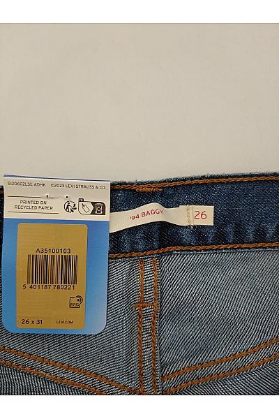 LEVIS Dámské modré bavlněné džíny s vysokým pasem a širokými nohavicemi Velikost 26 X 31 | LEVIS | obrázek 6