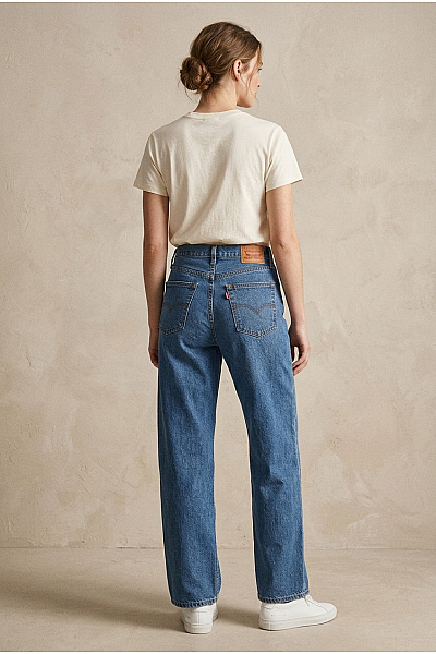 LEVIS Dámské Modré Bavlněné Džíny S Vysokým Pasem A širokými Nohavicemi Velikost 26 X 31