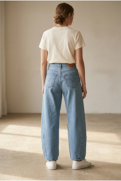 LEVIS Dámské Bavlněné široké Džíny S Vysokým Pasem