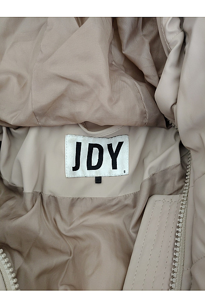 JDY Dámská béžová prošívaná dlouhá zimní bunda s kapucí Velikost S | JDY | obrázek 5