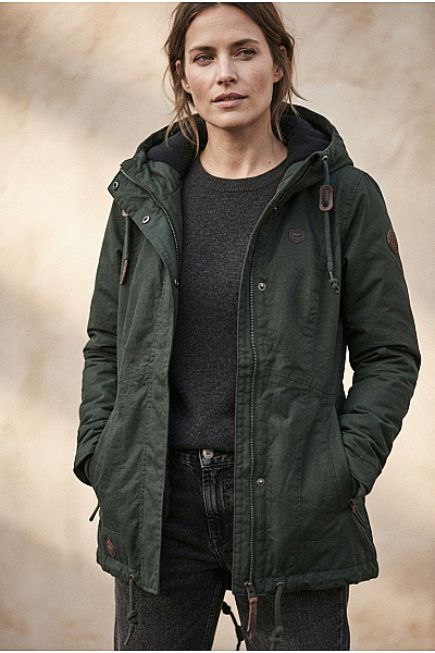 Ragwear Dámská Khaki Parka S Kapucí Zimní Zateplená Vel. L