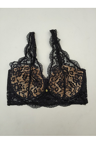 JUST FOR VICTORIA Černá krajková braletová podprsenka s hlubokým výstřihem Vel. EU 85D | JUST FOR VICTORIA | obrázek 2