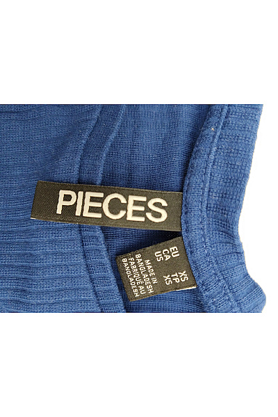 PIECES Dámské modré bavlněné tričko s dlouhým rukávem basic Vel. US XS | PIECES | obrázek 4