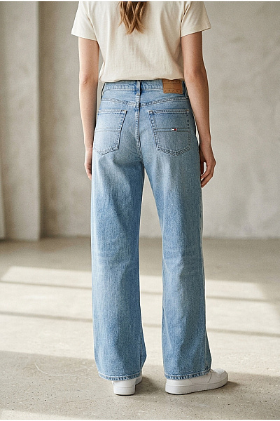 TOMMY HILFIGER Dámské Bavlněné Džíny Wide Leg S Vysokým Pasem Velikost 30 32