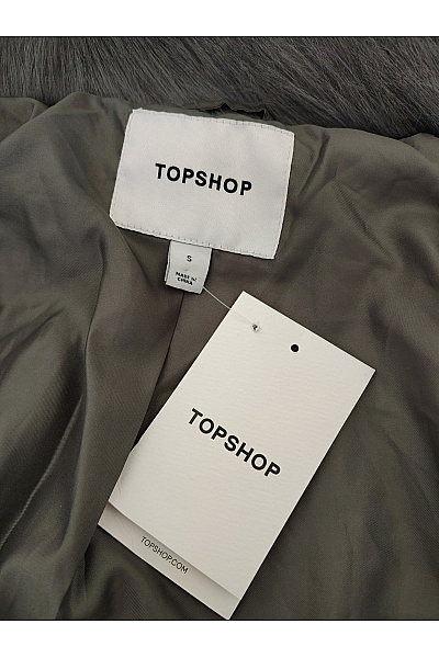 Topshop Dámský krátký chlupatý kabát s kožešinovým límcem Velikost S | Topshop | obrázek 7