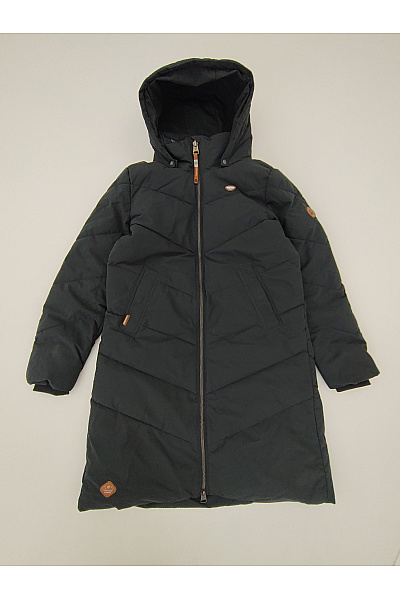 Ragwear Dámská černá Prošívaná Zimní Dlouhá Bunda S Kapucí Velikost L