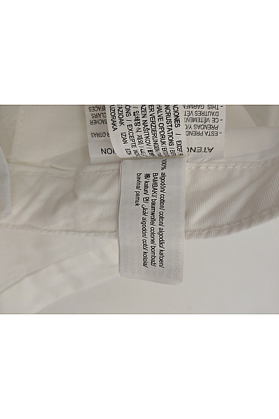 PULL&BEAR Bílé bavlněné široké kalhoty s kapsami Velikost EU 36 | PULL&BEAR | obrázek 6