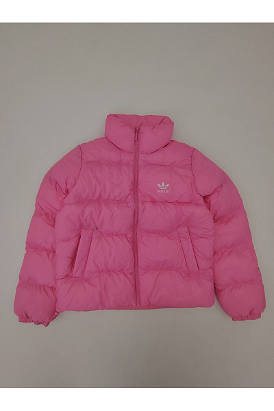 ADIDAS Růžová Prošívaná Puffer Bunda Se Zipem Velikost EU S