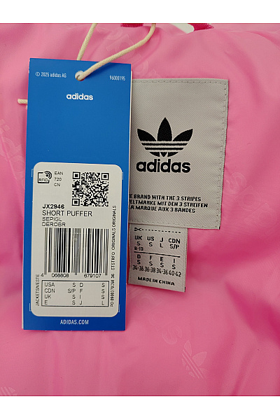 ADIDAS Růžová prošívaná puffer bunda se zipem Velikost EU S | ADIDAS | obrázek 7
