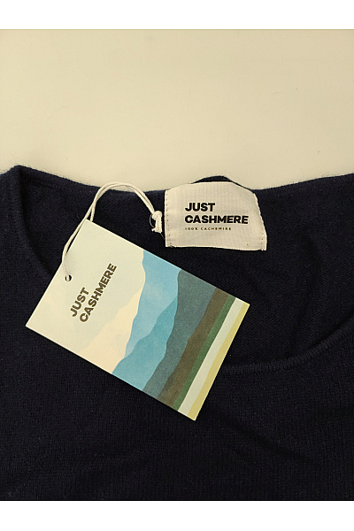 Just Cashmere Dámský modrý kašmírový pulovr basic Vel. XXL | Just Cashmere | obrázek 4
