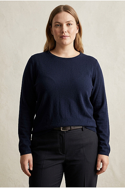 Just Cashmere Dámský Modrý Kašmírový Pulovr Basic Vel. XXL