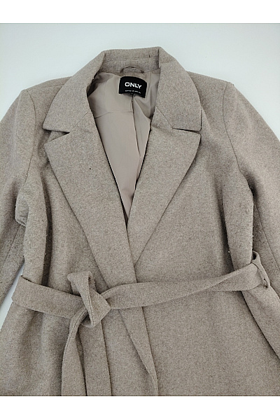 ONLY Béžový elegantní zavinovací kabát s páskem Velikost L | ONLY | obrázek 4