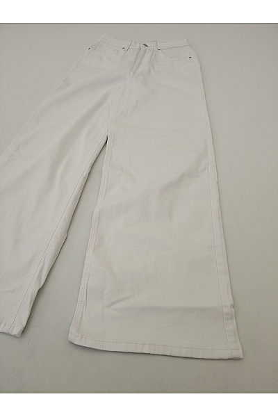 ONLY Bílé bavlněné džíny s vysokým pasem wide leg Velikost S/30 | ONLY | obrázek 4