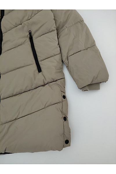 VERO MODA Dámská khaki prošívaná zimní dlouhá bunda s kapucí Velikost EU S | VERO MODA | obrázek 3