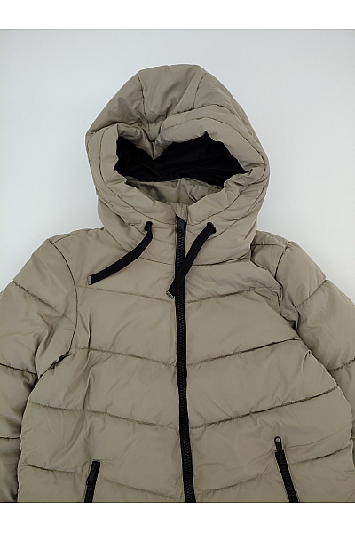VERO MODA Dámská khaki prošívaná zimní dlouhá bunda s kapucí Velikost EU S | VERO MODA | obrázek 4