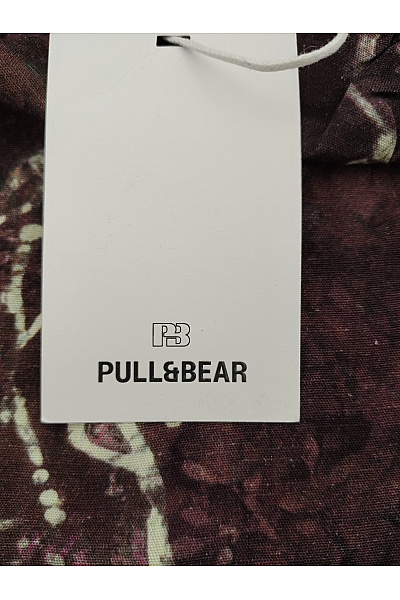 PULL&BEAR Hnědé květované letní kalhoty volné boho Velikost EU XS | PULL&BEAR | obrázek 5