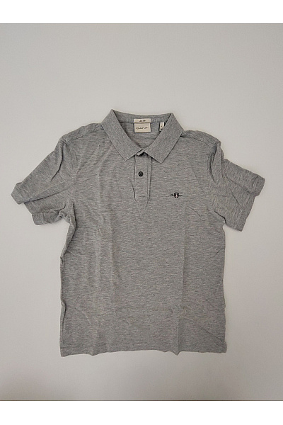GANT Pánské šedé bavlněné polo tričko s krátkým rukávem slim fit Velikost L | GANT | obrázek 2