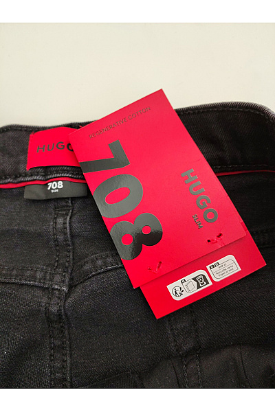 Hugo Boss Pánské černé bavlněné džíny rovné seprané Velikost DE 36/32 | Hugo Boss | obrázek 7