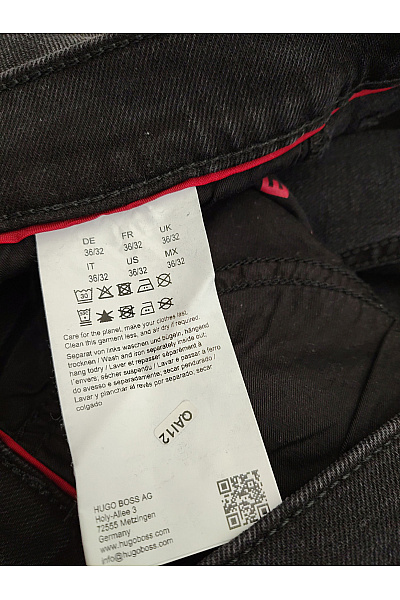 Hugo Boss Pánské černé bavlněné džíny rovné seprané Velikost DE 36/32 | Hugo Boss | obrázek 8