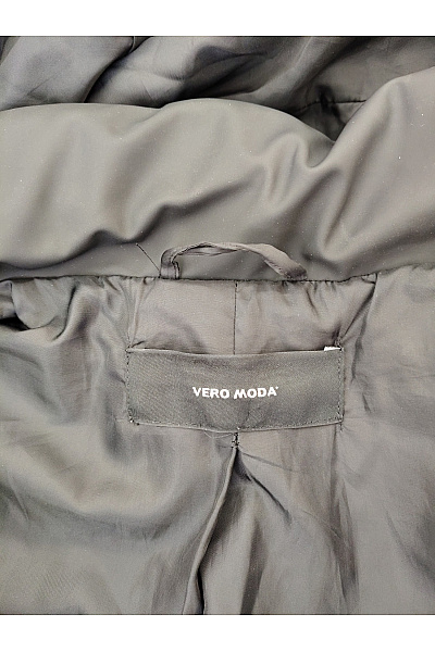 VERO MODA Dámská černá zimní dlouhá prošívaná puffer bunda s kapucí Vel. XL | VERO MODA | obrázek 6