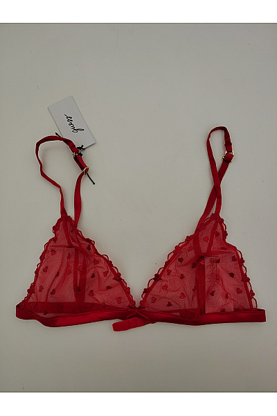 Guess Červená krajková braletová podprsenka s trojúhelníkovými košíčky Velikost L | Guess | obrázek 2