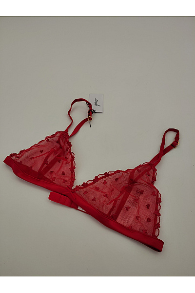 Guess Červená krajková braletová podprsenka s trojúhelníkovými košíčky Velikost L | Guess | obrázek 3