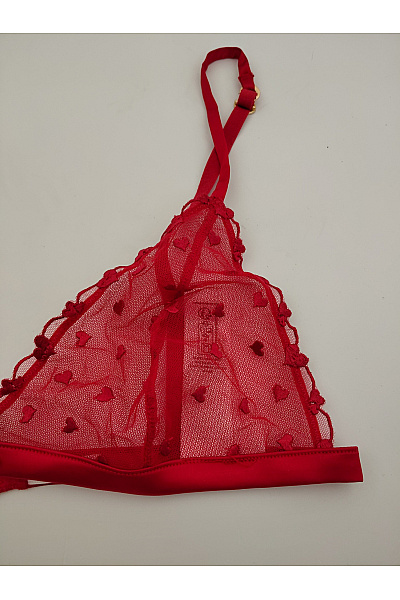 Guess Červená krajková braletová podprsenka s trojúhelníkovými košíčky Velikost L | Guess | obrázek 4