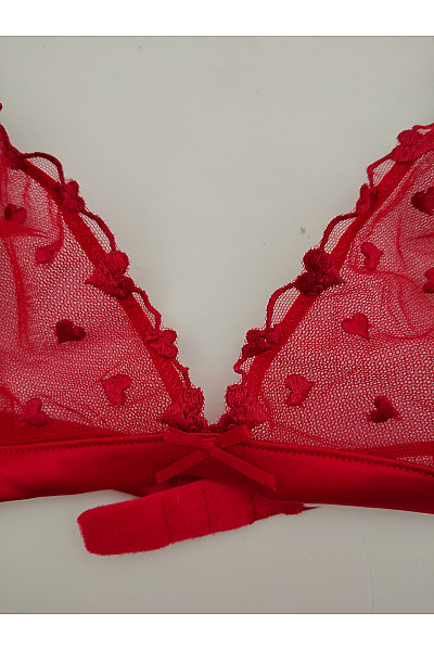Guess Červená krajková braletová podprsenka s trojúhelníkovými košíčky Velikost L | Guess | obrázek 5