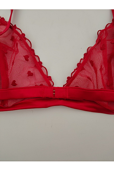 Guess Červená krajková braletová podprsenka s trojúhelníkovými košíčky Velikost L | Guess | obrázek 8