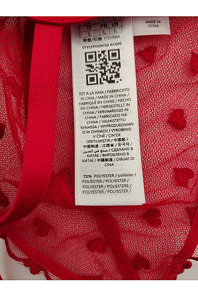Guess Červená krajková braletová podprsenka s trojúhelníkovými košíčky Velikost L | Guess | obrázek 9