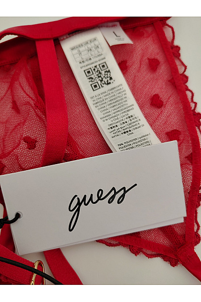 Guess Červená krajková braletová podprsenka s trojúhelníkovými košíčky Velikost L | Guess | obrázek 11