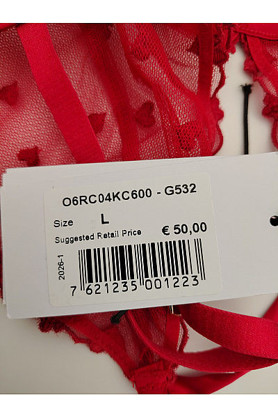 Guess Červená krajková braletová podprsenka s trojúhelníkovými košíčky Velikost L | Guess | obrázek 12