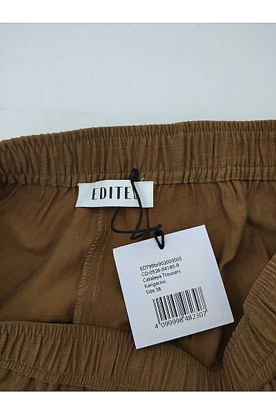Dámské hnědé široké kalhoty s vysokým pasem Vel. EU 38 | Unimoda | obrázek 5