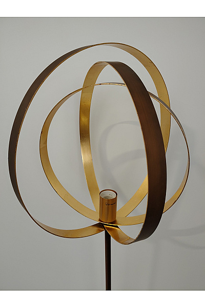 Moderní stojací lampa s kruhovým stínidlem zlatohnědá | Unimoda | obrázek 3