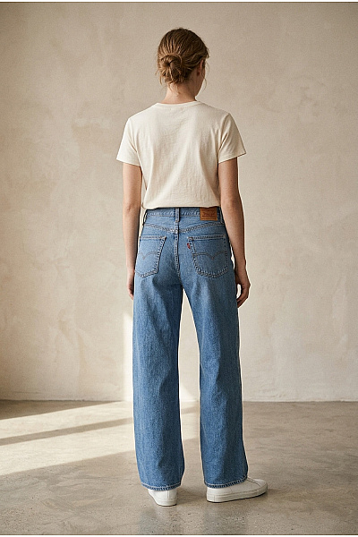 LEVIS Dámské Bavlněné široké Džíny S Vysokým Pasem Velikost 25 X 31
