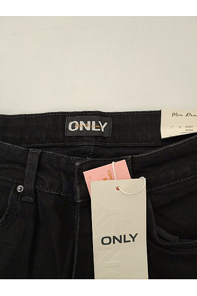 ONLY Dámské černé bavlněné džíny wide leg s vysokým pasem | ONLY | obrázek 6