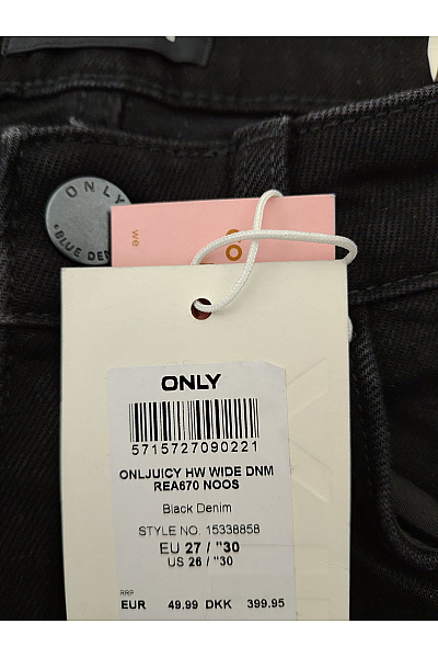 ONLY Dámské černé bavlněné džíny wide leg s vysokým pasem | ONLY | obrázek 7