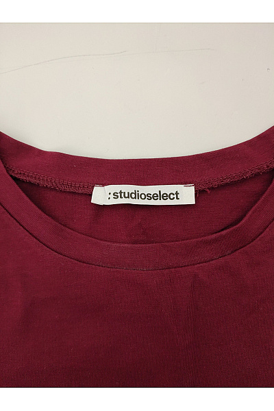 Studioselect Dámské červené bavlněné tričko s dlouhým rukávem crop top basic Velikost S | studioselect | obrázek 4