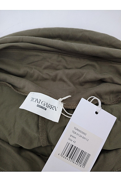 Dámské khaki zvonové kalhoty s vysokým pasem z modalu | Unimoda | obrázek 4