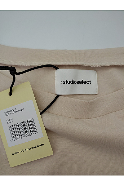 Studioselect Dámská béžová crop mikina bez potisku crewneck Vel. S | studioselect | obrázek 4