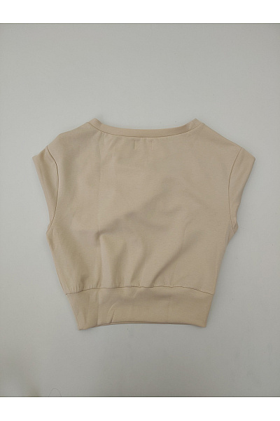 Studioselect Dámská béžová crop mikina bez potisku crewneck Vel. S | studioselect | obrázek 6