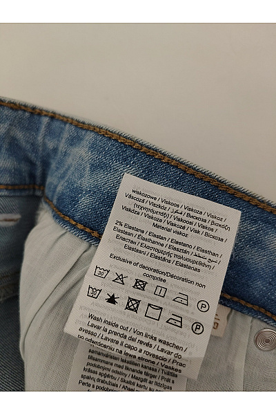 ONLY Dámské modré bavlněné džíny s vysokým pasem rovné Velikost L/30 | ONLY | obrázek 8