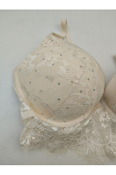 La Senza Béžová krajková push up korzetová podprsenka s ozdobami Velikost EU 34D | La Senza | obrázek 3