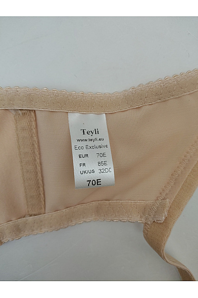 TEYLI Béžová bavlněná krajková kosticová podprsenka Velikost EU 70E | TEYLI | obrázek 8