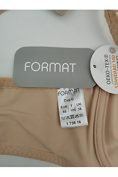 FORMAT Béžová hladká kosticová podprsenka s krajkovými ramínky Velikost EU 85D | FORMAT | obrázek 8