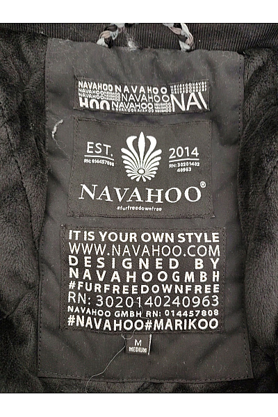 NAVAHOO Dámská černá prošívaná zimní dlouhá bunda s kapucí Velikost M | NAVAHOO | obrázek 8