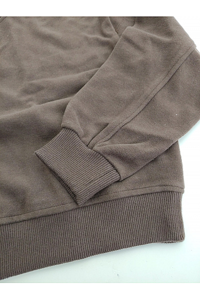 Dámská hnědá bavlněná mikina s kulatým výstřihem a balonové rukávy basic Vel. S | Unimoda | obrázek 4